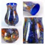 KAMMAK Colored Glass Vase, Beautiful Hand Blown Decorative Vase, Modern Art Vase for Flower Mantle Dining Table Centerpiece, Entryway Living Room Wedding Decoration, FH02093