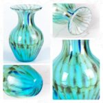 KAMMAK Colored Glass Vase, Beautiful Hand Blown Decorative Vase, Modern Art Vase for Flower Mantle Dining Table Centerpiece, Entryway Living Room Wedding Decoration, FH02091