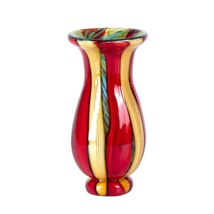 KAMMAK Colored Glass Vase, Beautiful Hand Blown Decorative Vase, Modern Art Vase for Flower Mantle Dining Table Centerpiece, Entryway Living Room Wedding Decoration, FH02095