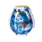 KAMMAK Colored Glass Vase, Beautiful Hand Blown Decorative Vase, Modern Art Vase for Flower Mantle Dining Table Centerpiece, Entryway Living Room Wedding Decoration, FH02096