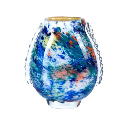 KAMMAK Colored Glass Vase, Beautiful Hand Blown Decorative Vase, Modern Art Vase for Flower Mantle Dining Table Centerpiece, Entryway Living Room Wedding Decoration, FH02096