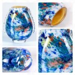 KAMMAK Colored Glass Vase, Beautiful Hand Blown Decorative Vase, Modern Art Vase for Flower Mantle Dining Table Centerpiece, Entryway Living Room Wedding Decoration, FH02096