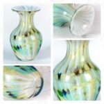KAMMAK Colored Glass Vase, Beautiful Hand Blown Decorative Vase, Modern Art Vase for Flower Mantle Dining Table Centerpiece, Entryway Living Room Wedding Decoration, FH02097