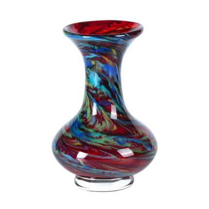 KAMMAK Colored Glass Vase, Beautiful Hand Blown Decorative Vase, Modern Art Vase for Flower Mantle Dining Table Centerpiece, Entryway Living Room Wedding Decoration, FH02099