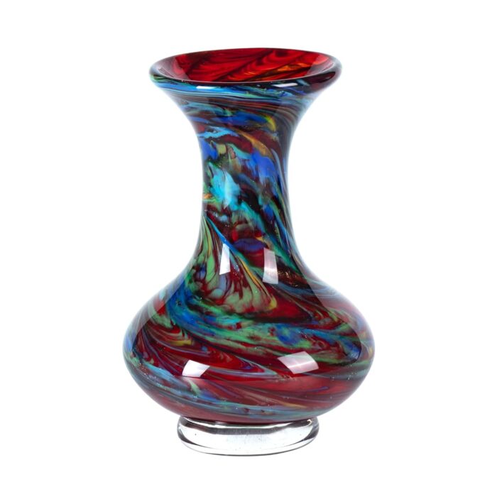 KAMMAK Colored Glass Vase, Beautiful Hand Blown Decorative Vase, Modern Art Vase for Flower Mantle Dining Table Centerpiece, Entryway Living Room Wedding Decoration, FH02099