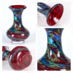 KAMMAK Colored Glass Vase, Beautiful Hand Blown Decorative Vase, Modern Art Vase for Flower Mantle Dining Table Centerpiece, Entryway Living Room Wedding Decoration, FH02099