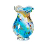 KAMMAK Colored Glass Vase, Beautiful Hand Blown Decorative Vase, Modern Art Vase for Flower Mantle Dining Table Centerpiece, Entryway Living Room Wedding Decoration, FH02103