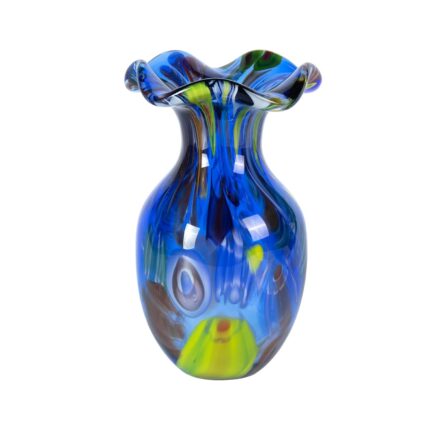 KAMMAK Colored Glass Vase, Beautiful Hand Blown Decorative Vase, Modern Art Vase for Flower Mantle Dining Table Centerpiece, Entryway Living Room Wedding Decoration, FH02101