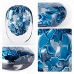 KAMMAK Colored Glass Vase, Beautiful Hand Blown Decorative Vase, Modern Art Vase for Flower Mantle Dining Table Centerpiece, Entryway Living Room Wedding Decoration, FH02020