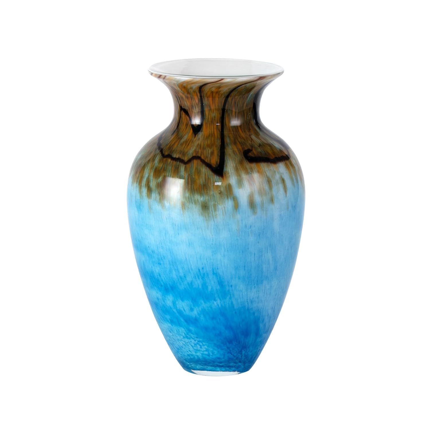 KAMMAK Colored Glass Vase, Beautiful Hand Blown Decorative Vase, Modern Art Vase for Flower Mantle Dining Table Centerpiece, Entryway Living Room Wedding Decoration, FH02001 KAMMAK 8HPFH02001 glass vase product card image