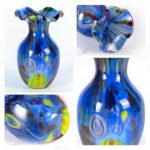 KAMMAK Colored Glass Vase, Beautiful Hand Blown Decorative Vase, Modern Art Vase for Flower Mantle Dining Table Centerpiece, Entryway Living Room Wedding Decoration, FH02101