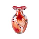 KAMMAK Colored Glass Vase, Beautiful Hand Blown Decorative Vase, Modern Art Vase for Flower Mantle Dining Table Centerpiece, Entryway Living Room Wedding Decoration, FH02002