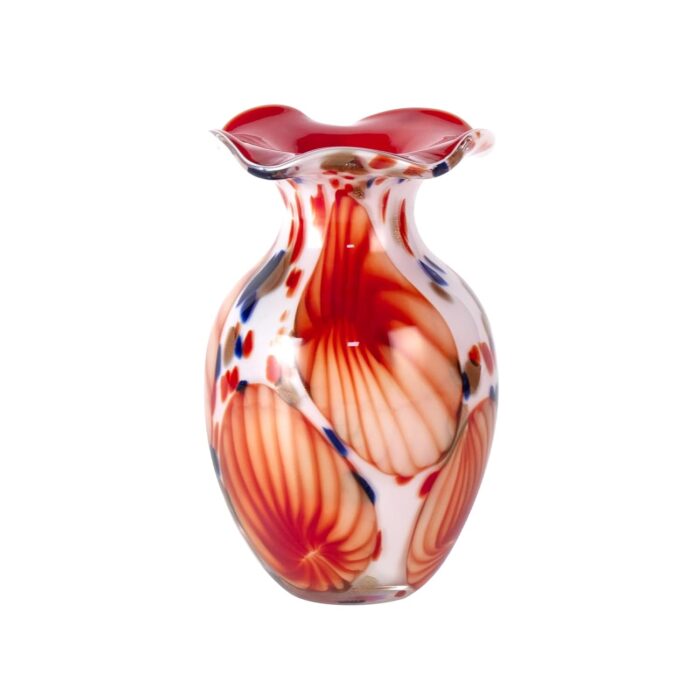 KAMMAK Colored Glass Vase, Beautiful Hand Blown Decorative Vase, Modern Art Vase for Flower Mantle Dining Table Centerpiece, Entryway Living Room Wedding Decoration, FH02002