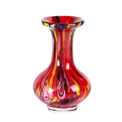 KAMMAK Colored Glass Vase, Beautiful Hand Blown Decorative Vase, Modern Art Vase for Flower Mantle Dining Table Centerpiece, Entryway Living Room Wedding Decoration, FH02104