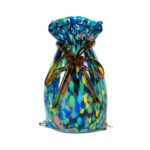 KAMMAK Colored Glass Vase, Beautiful Hand Blown Decorative Vase, Modern Art Vase for Flower Mantle Dining Table Centerpiece, Entryway Living Room Wedding Decoration, FH02106