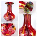 KAMMAK Colored Glass Vase, Beautiful Hand Blown Decorative Vase, Modern Art Vase for Flower Mantle Dining Table Centerpiece, Entryway Living Room Wedding Decoration, FH02104