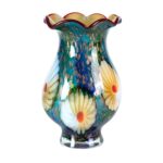 KAMMAK Colored Glass Vase, Beautiful Hand Blown Decorative Vase, Modern Art Vase for Flower Mantle Dining Table Centerpiece, Entryway Living Room Wedding Decoration, FH02110