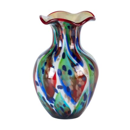 KAMMAK Colored Glass Vase, Beautiful Hand Blown Decorative Vase, Modern Art Vase for Flower Mantle Dining Table Centerpiece, Entryway Living Room Wedding Decoration, FH02112