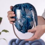 KAMMAK Colored Glass Vase, Beautiful Hand Blown Decorative Vase, Modern Art Vase for Flower Mantle Dining Table Centerpiece, Entryway Living Room Wedding Decoration, FH02020