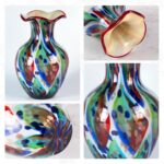KAMMAK Colored Glass Vase, Beautiful Hand Blown Decorative Vase, Modern Art Vase for Flower Mantle Dining Table Centerpiece, Entryway Living Room Wedding Decoration, FH02112 KAMMAK 8HPFH02112 glass vase close-up material texture detail image 4