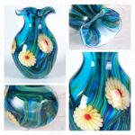 KAMMAK Colored Glass Vase, Beautiful Hand Blown Decorative Vase, Modern Art Vase for Flower Mantle Dining Table Centerpiece, Entryway Living Room Wedding Decoration, FH02114