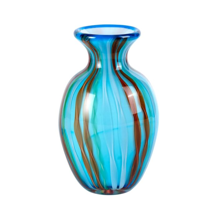KAMMAK Colored Glass Vase, Beautiful Hand Blown Decorative Vase, Modern Art Vase for Flower Mantle Dining Table Centerpiece, Entryway Living Room Wedding Decoration (JG2014)