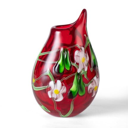 KAMMAK Colored Glass Vase, Beautiful Hand Blown Decorative Vase, Modern Art Vase for Flower Mantle Dining Table Centerpiece, Entryway Living Room Wedding Decoration (JG2026)