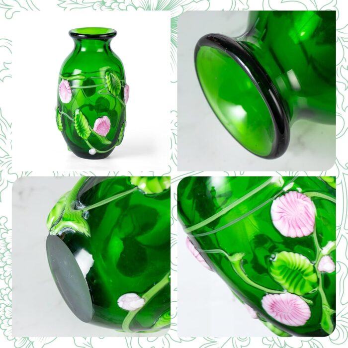 KAMMAK Colored Glass Vase, Beautiful Hand Blown Decorative Vase, Modern Art Vase for Flower Mantle Dining Table Centerpiece, Entryway Living Room Wedding Decoration (JG2025)