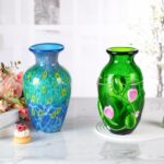 KAMMAK Colored Glass Vase, Beautiful Hand Blown Decorative Vase, Modern Art Vase for Flower Mantle Dining Table Centerpiece, Entryway Living Room Wedding Decoration (JG2025)