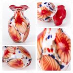 KAMMAK Colored Glass Vase, Beautiful Hand Blown Decorative Vase, Modern Art Vase for Flower Mantle Dining Table Centerpiece, Entryway Living Room Wedding Decoration, FH02002