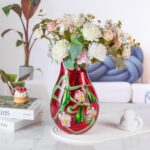 KAMMAK Colored Glass Vase, Beautiful Hand Blown Decorative Vase, Modern Art Vase for Flower Mantle Dining Table Centerpiece, Entryway Living Room Wedding Decoration (JG2026)
