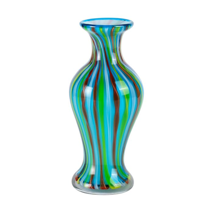 KAMMAK Colored Glass Vase, Beautiful Hand Blown Decorative Vase, Modern Art Vase for Flower Mantle Dining Table Centerpiece, Entryway Living Room Wedding Decoration (JG2016)