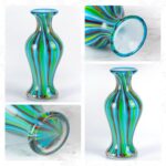 KAMMAK Colored Glass Vase, Beautiful Hand Blown Decorative Vase, Modern Art Vase for Flower Mantle Dining Table Centerpiece, Entryway Living Room Wedding Decoration (JG2016)