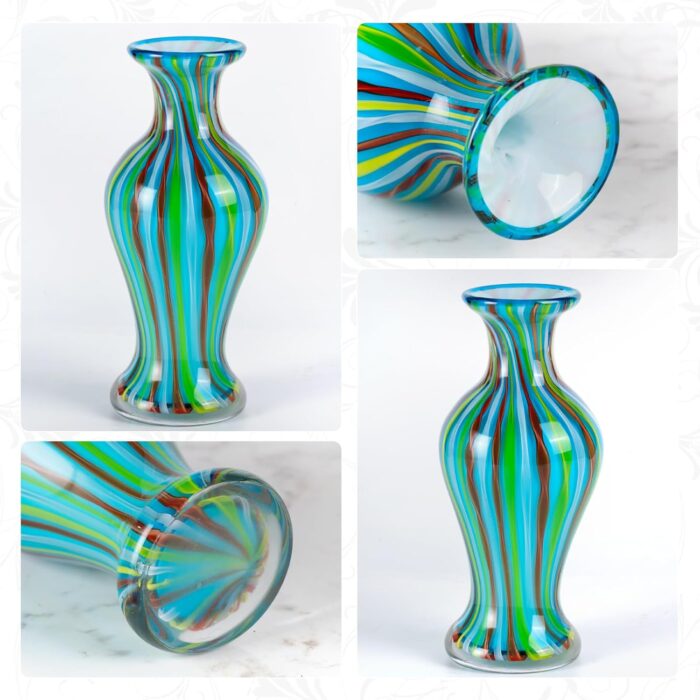 KAMMAK Colored Glass Vase, Beautiful Hand Blown Decorative Vase, Modern Art Vase for Flower Mantle Dining Table Centerpiece, Entryway Living Room Wedding Decoration (JG2016)