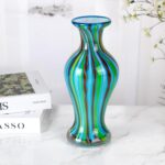 KAMMAK Colored Glass Vase, Beautiful Hand Blown Decorative Vase, Modern Art Vase for Flower Mantle Dining Table Centerpiece, Entryway Living Room Wedding Decoration (JG2016)