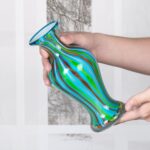 KAMMAK Colored Glass Vase, Beautiful Hand Blown Decorative Vase, Modern Art Vase for Flower Mantle Dining Table Centerpiece, Entryway Living Room Wedding Decoration (JG2016)