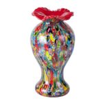 KAMMAK Colored Glass Vase, Beautiful Hand Blown Decorative Vase, Modern Art Vase for Flower Mantle Dining Table Centerpiece, Entryway Living Room Wedding Decoration (JG2045)