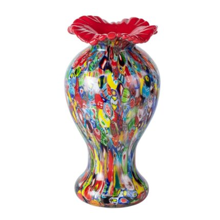 KAMMAK Colored Glass Vase, Beautiful Hand Blown Decorative Vase, Modern Art Vase for Flower Mantle Dining Table Centerpiece, Entryway Living Room Wedding Decoration (JG2045)