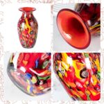 KAMMAK Colored Glass Vase, Beautiful Hand Blown Decorative Vase, Modern Art Vase for Flower Mantle Dining Table Centerpiece, Entryway Living Room Wedding Decoration (JG2035)
