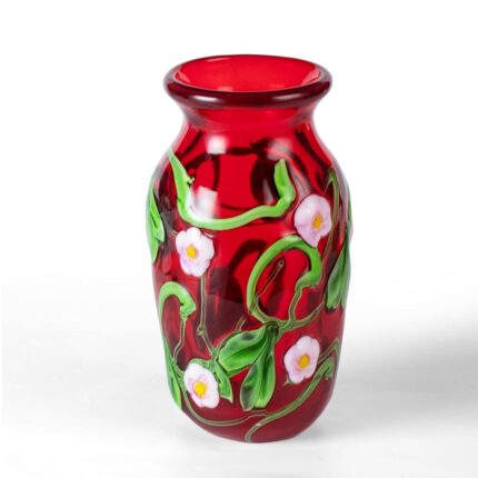 KAMMAK Colored Glass Vase, Beautiful Hand Blown Decorative Vase, Modern Art Vase for Flower Mantle Dining Table Centerpiece, Entryway Living Room Wedding Decoration (JG2028)