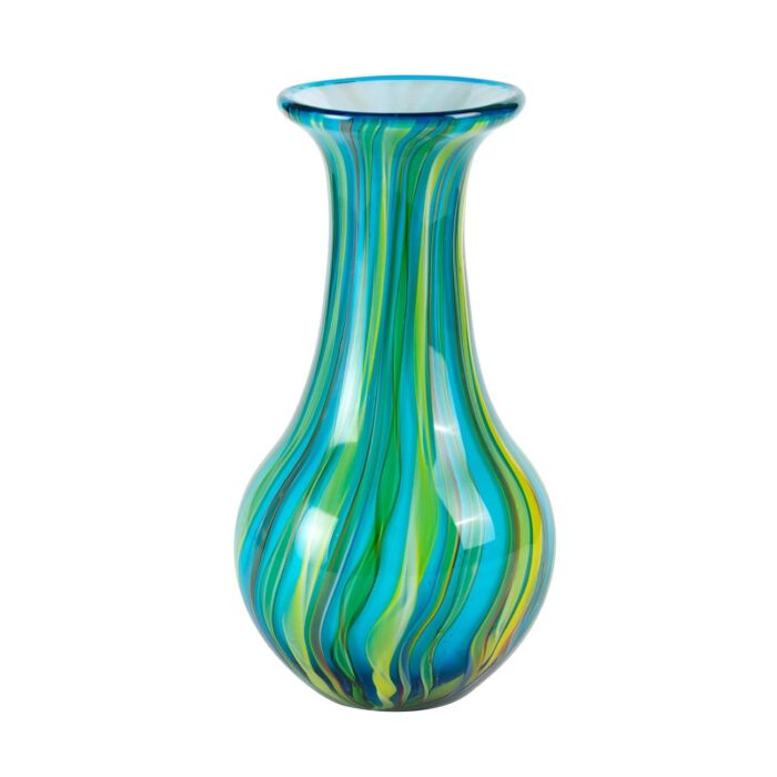 KAMMAK Colored Glass Vase, Beautiful Hand Blown Decorative Vase, Modern Art Vase for Flower Mantle Dining Table Centerpiece, Entryway Living Room Wedding Decoration (JG2015)