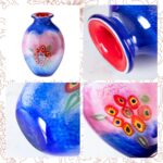 KAMMAK Colored Glass Vase, Beautiful Hand Blown Decorative Vase, Modern Art Vase for Flower Mantle Dining Table Centerpiece, Entryway Living Room Wedding Decoration (JG2047)