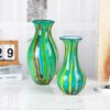 KAMMAK Colored Glass Vase, Beautiful Hand Blown Decorative Vase, Modern Art Vase for Flower Mantle Dining Table Centerpiece, Entryway Living Room Wedding Decoration (JG2015) KAMMAK 8HPJG02015 glass vase styled on dining table image 5