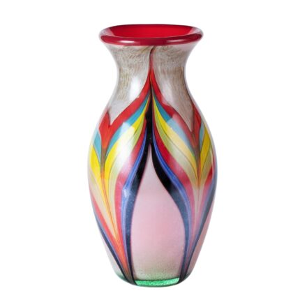 KAMMAK Colored Glass Vase, Beautiful Hand Blown Decorative Vase, Modern Art Vase for Flower Mantle Dining Table Centerpiece, Entryway Living Room Wedding Decoration (JG2046)
