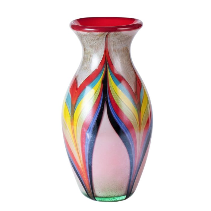 KAMMAK Colored Glass Vase, Beautiful Hand Blown Decorative Vase, Modern Art Vase for Flower Mantle Dining Table Centerpiece, Entryway Living Room Wedding Decoration (JG2046)