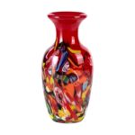 KAMMAK Colored Glass Vase, Beautiful Hand Blown Decorative Vase, Modern Art Vase for Flower Mantle Dining Table Centerpiece, Entryway Living Room Wedding Decoration (JG2034)