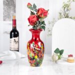 KAMMAK Colored Glass Vase, Beautiful Hand Blown Decorative Vase, Modern Art Vase for Flower Mantle Dining Table Centerpiece, Entryway Living Room Wedding Decoration (JG2034)