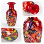 KAMMAK Colored Glass Vase, Beautiful Hand Blown Decorative Vase, Modern Art Vase for Flower Mantle Dining Table Centerpiece, Entryway Living Room Wedding Decoration (JG2034)