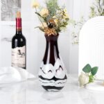 KAMMAK Colored Glass Vase, Beautiful Hand Blown Decorative Vase, Modern Art Vase for Flower Mantle Dining Table Centerpiece, Entryway Living Room Wedding Decoration (JG2051)