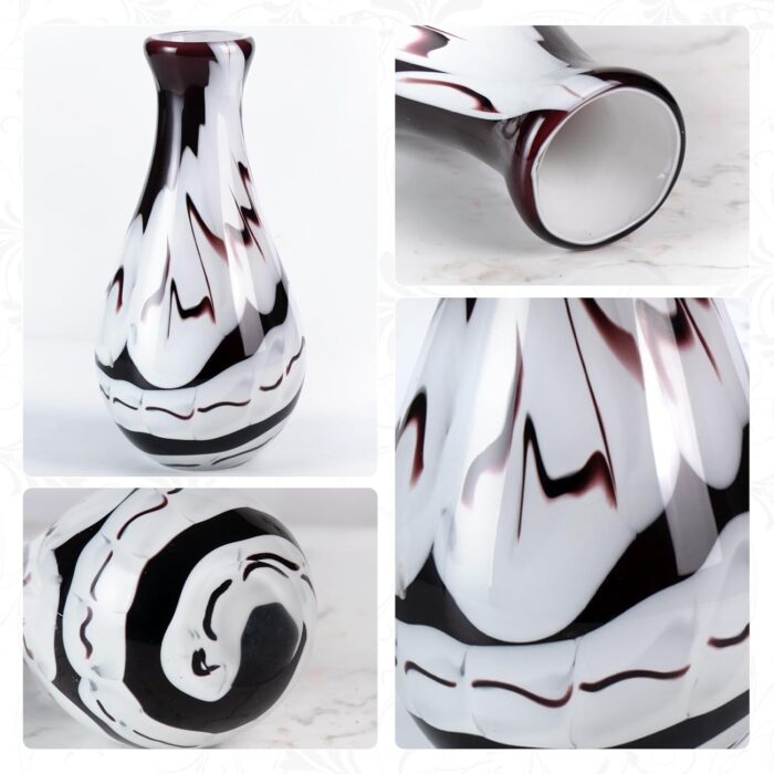 KAMMAK Colored Glass Vase, Beautiful Hand Blown Decorative Vase, Modern Art Vase for Flower Mantle Dining Table Centerpiece, Entryway Living Room Wedding Decoration (JG2051)